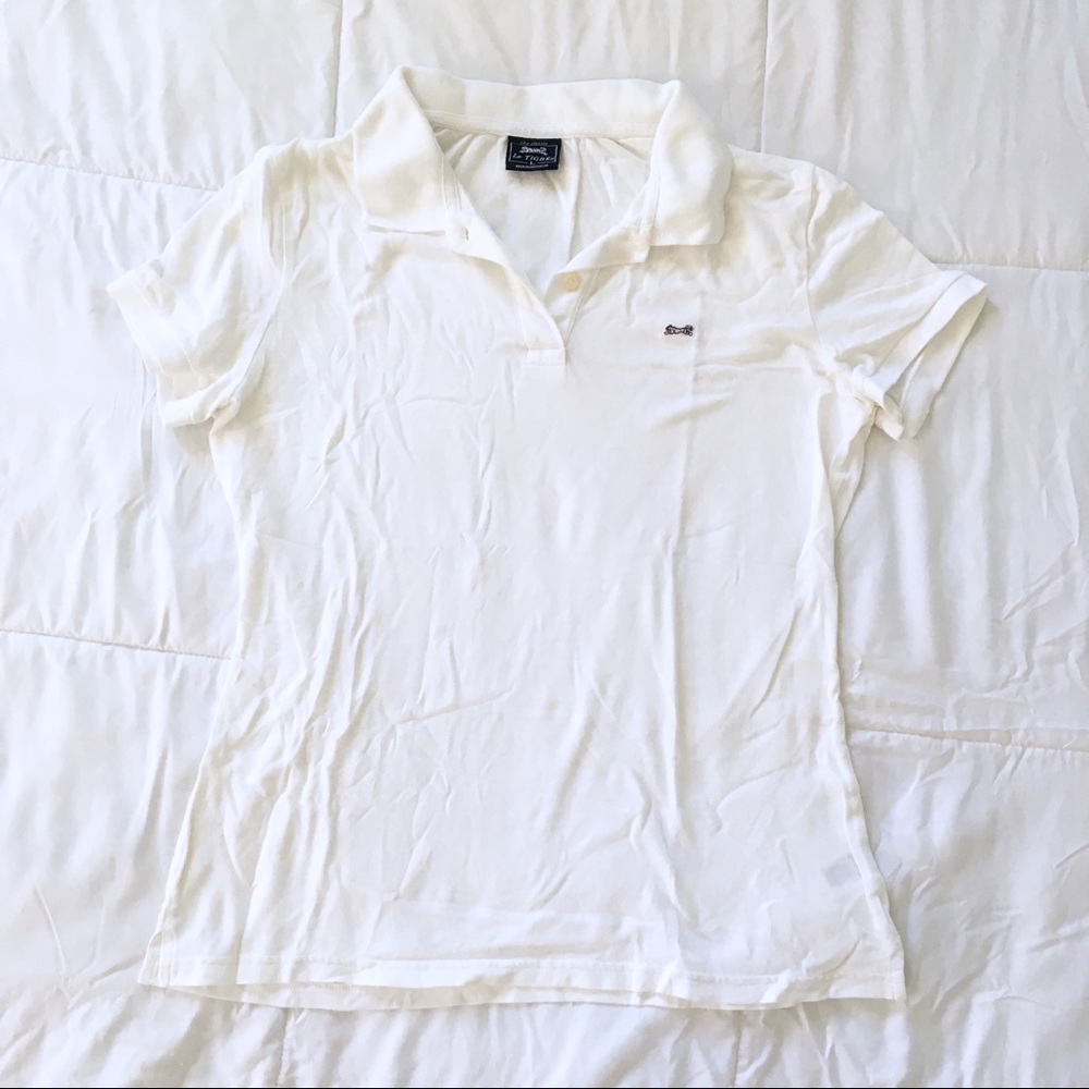 90s Vintage Le Tigre White Cotton Polo